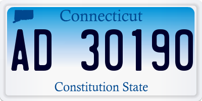 CT license plate AD30190