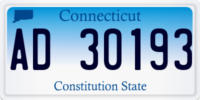 CT license plate AD30193