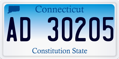 CT license plate AD30205