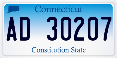 CT license plate AD30207