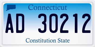 CT license plate AD30212