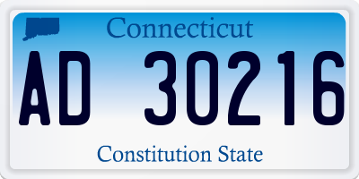 CT license plate AD30216