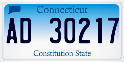 CT license plate AD30217