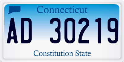 CT license plate AD30219