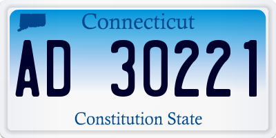 CT license plate AD30221