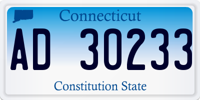 CT license plate AD30233
