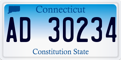 CT license plate AD30234