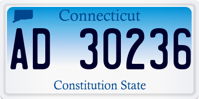 CT license plate AD30236