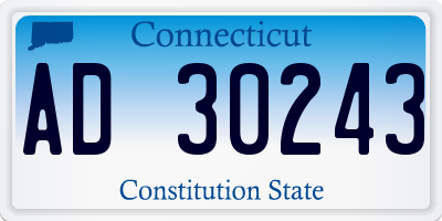 CT license plate AD30243