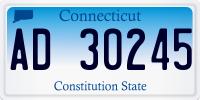 CT license plate AD30245