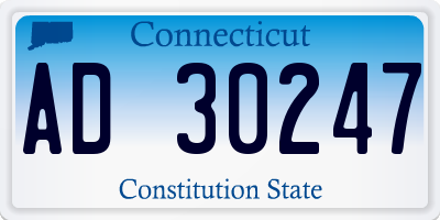 CT license plate AD30247