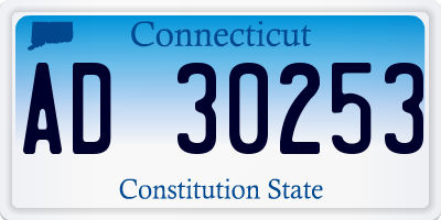 CT license plate AD30253