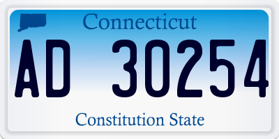 CT license plate AD30254