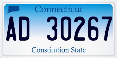 CT license plate AD30267