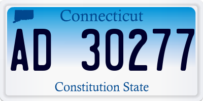 CT license plate AD30277