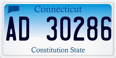 CT license plate AD30286