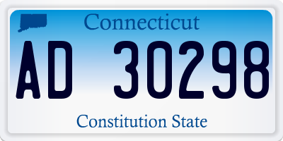 CT license plate AD30298
