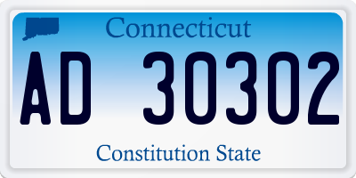 CT license plate AD30302