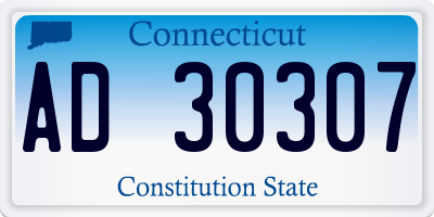 CT license plate AD30307