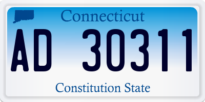 CT license plate AD30311