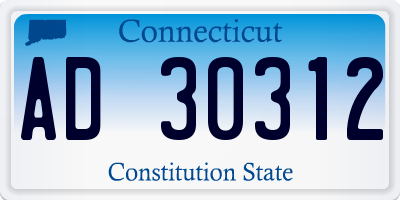CT license plate AD30312