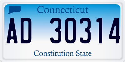CT license plate AD30314