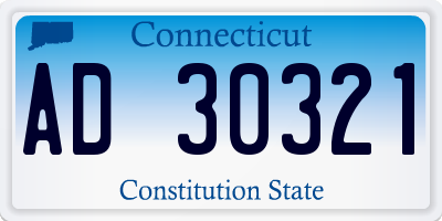CT license plate AD30321