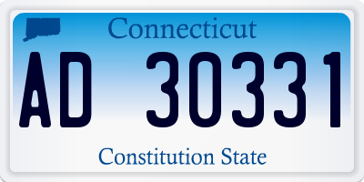 CT license plate AD30331