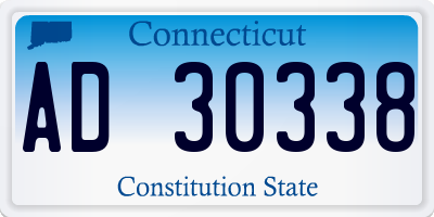 CT license plate AD30338
