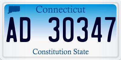 CT license plate AD30347