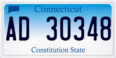 CT license plate AD30348