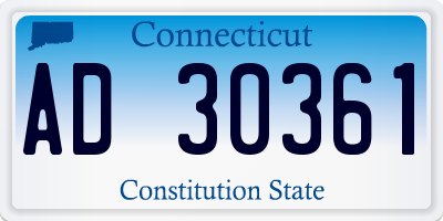 CT license plate AD30361