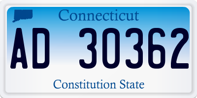 CT license plate AD30362