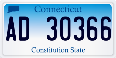 CT license plate AD30366
