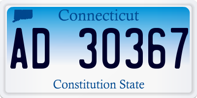 CT license plate AD30367