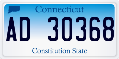 CT license plate AD30368