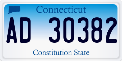 CT license plate AD30382