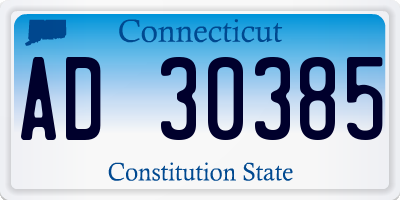 CT license plate AD30385