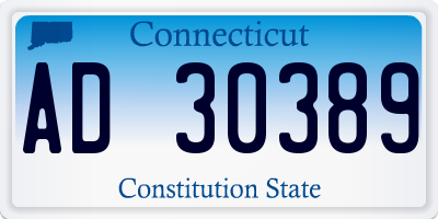 CT license plate AD30389