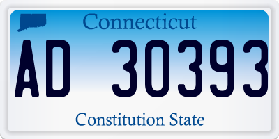 CT license plate AD30393