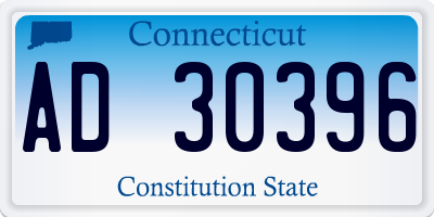 CT license plate AD30396