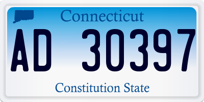 CT license plate AD30397