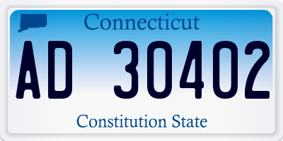 CT license plate AD30402
