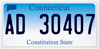 CT license plate AD30407