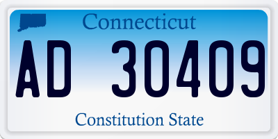 CT license plate AD30409