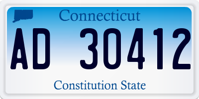 CT license plate AD30412