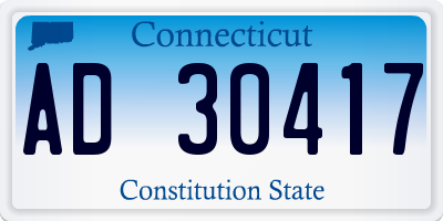 CT license plate AD30417