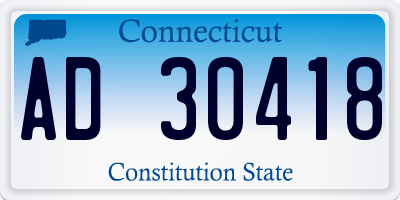 CT license plate AD30418