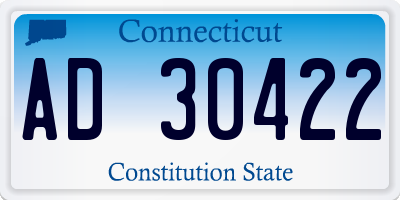 CT license plate AD30422