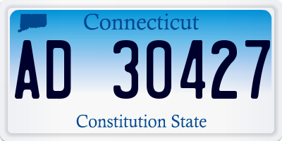 CT license plate AD30427